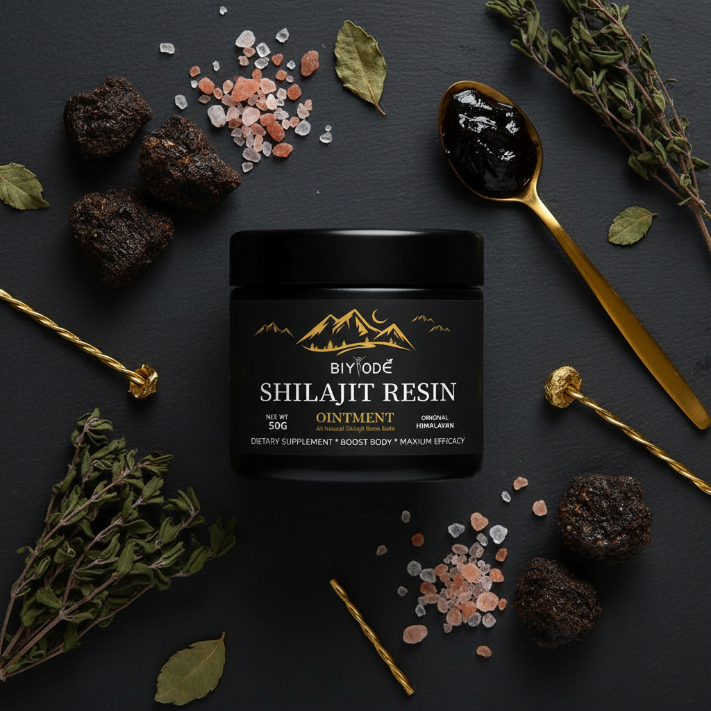 Shilajit Resin flat lay